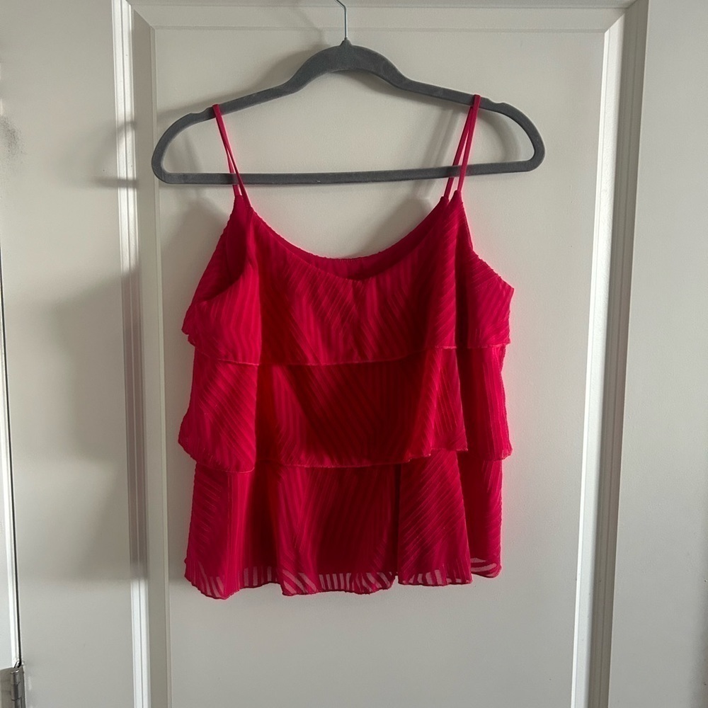 Anthropologie Amadi Tiered Cami Tank Top in Pink Rose Size XS - Picture 3 of 8